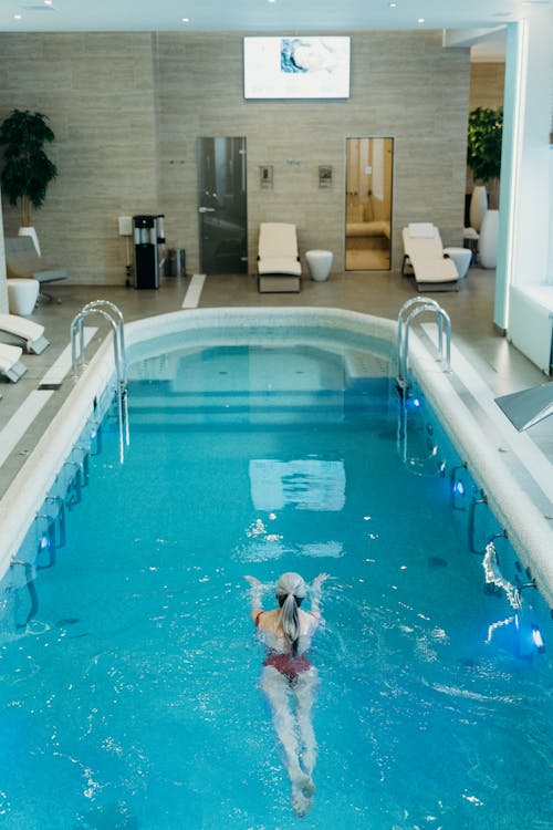 Woman in a Swimming Pool at a Spa