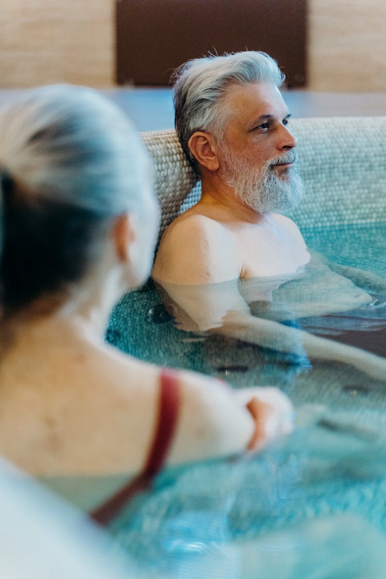 Photo Of An Elderly Man In A Swimming Pool