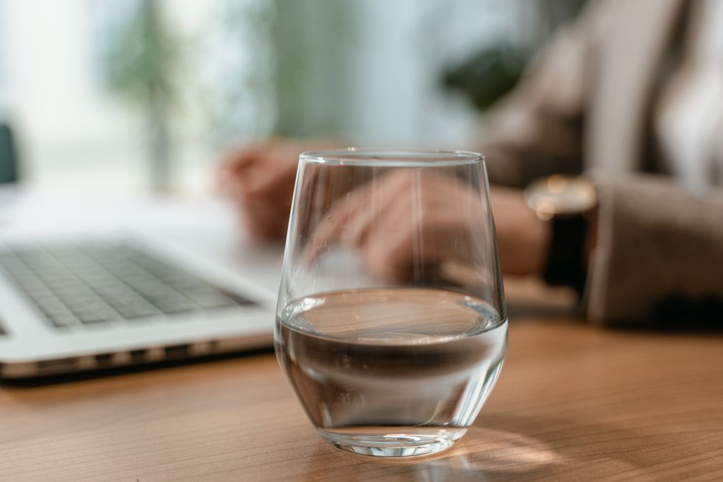 glass of water in office