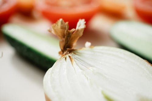 Free Close Up of a Half Cut Onion  Stock Photo