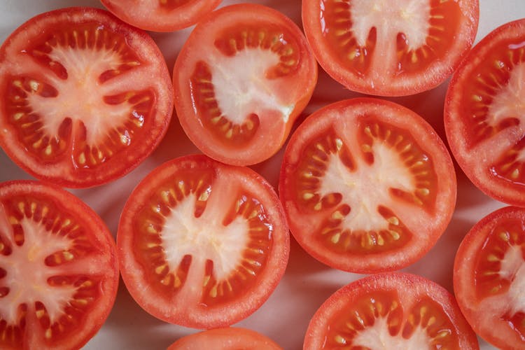 Close-up Of Cut Fresh Tomatoes