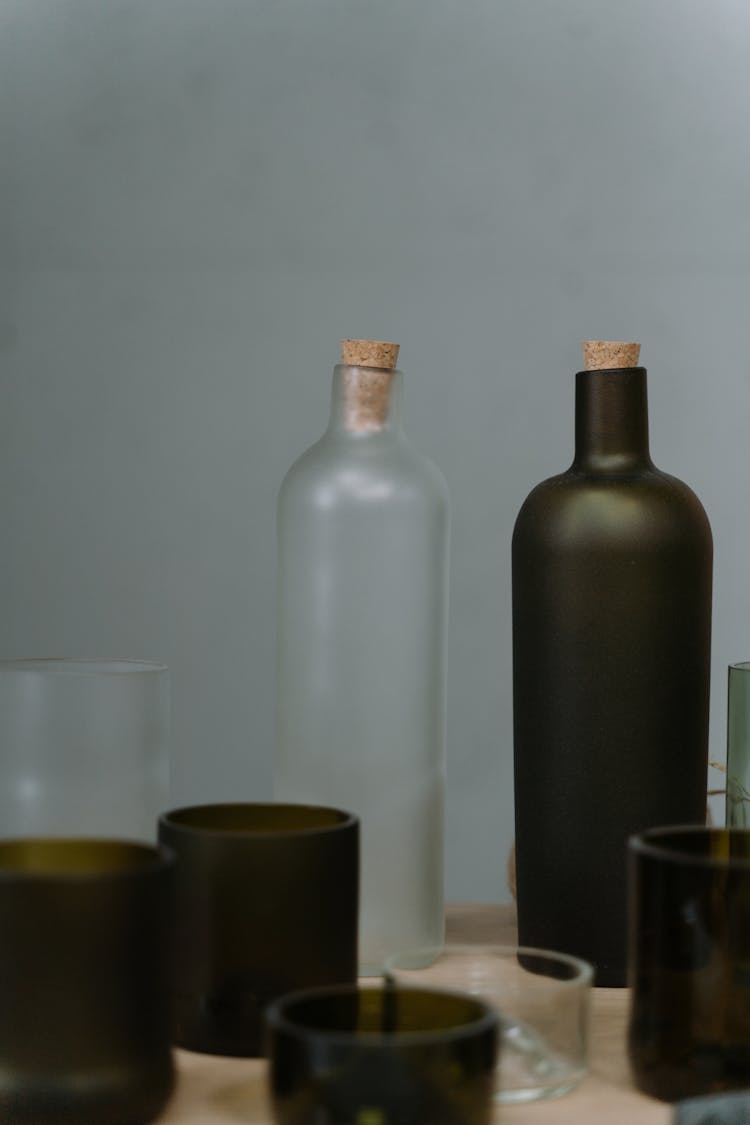 Glass Bottles In Different Shapes And Sizes