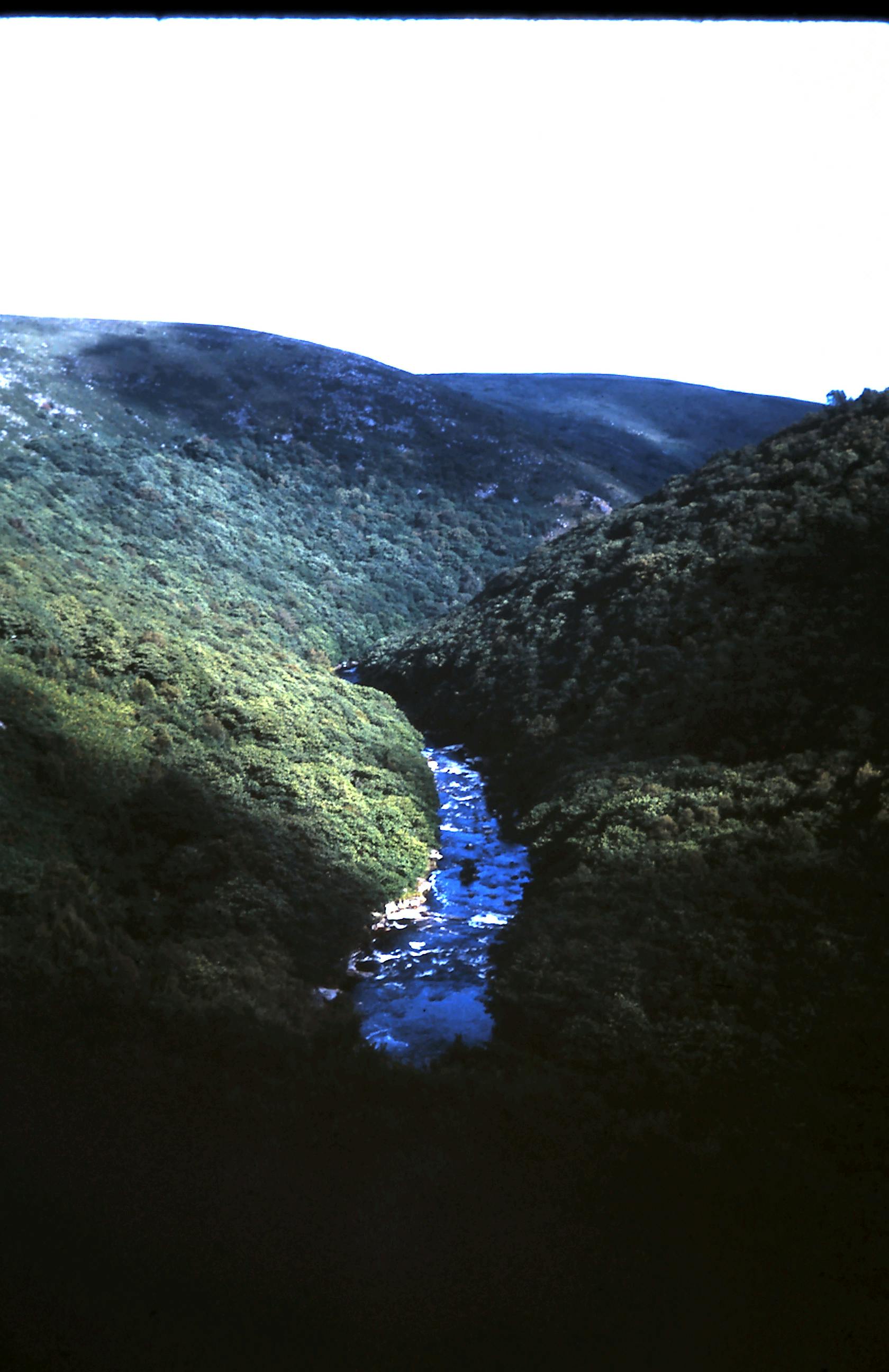 A breathtaking aerial landscape showcasing a vibrant river cutting through dense, lush green hills.