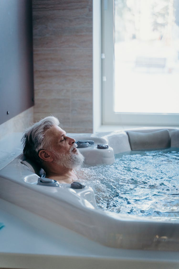 Elderly Man In The Jacuzzi