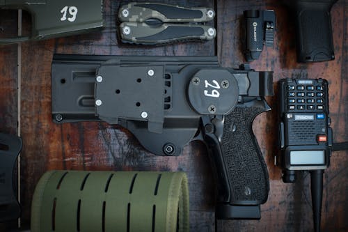 Free Black Semi Automatic Pistol on Black Case Stock Photo