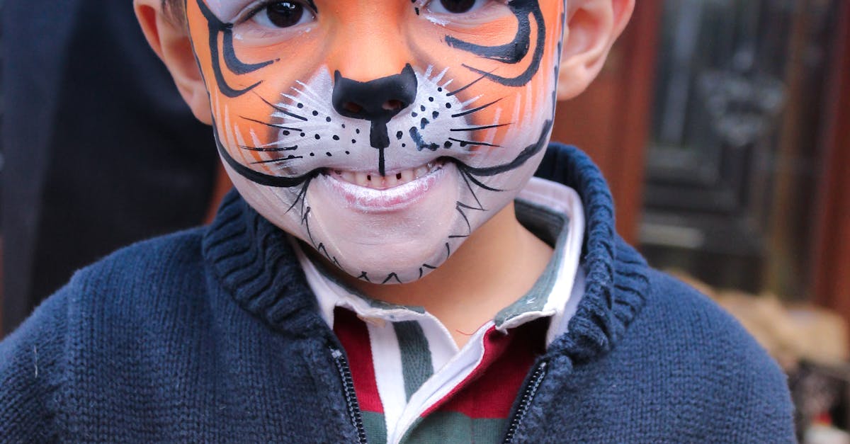 Free stock photo of boy, face paint, tiger