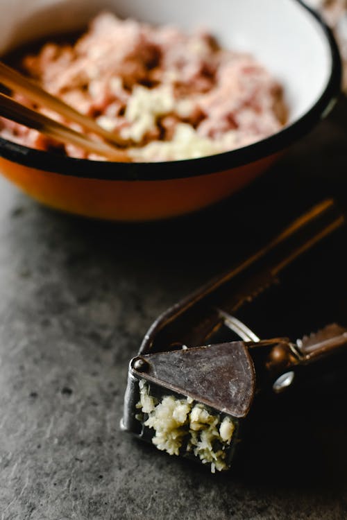 Silver Garlic Presser in Close-up Photography