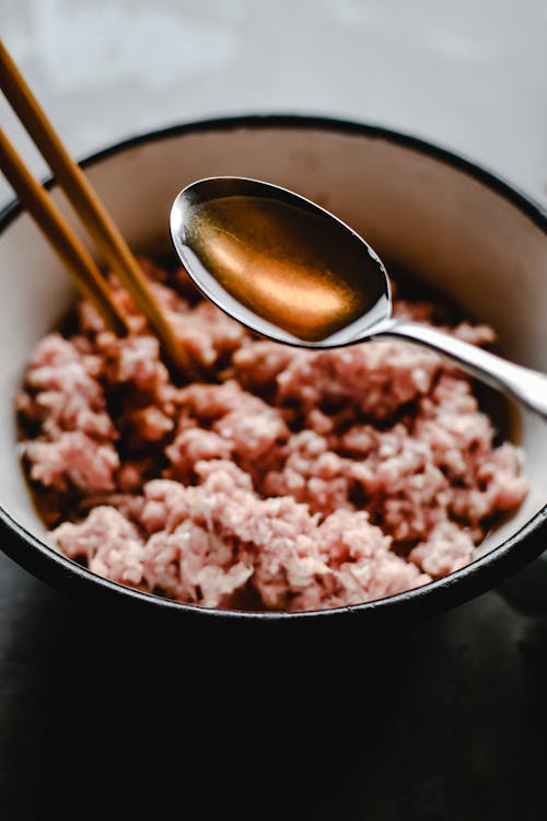 Free Ground Meat in a Bowl Stock Photo