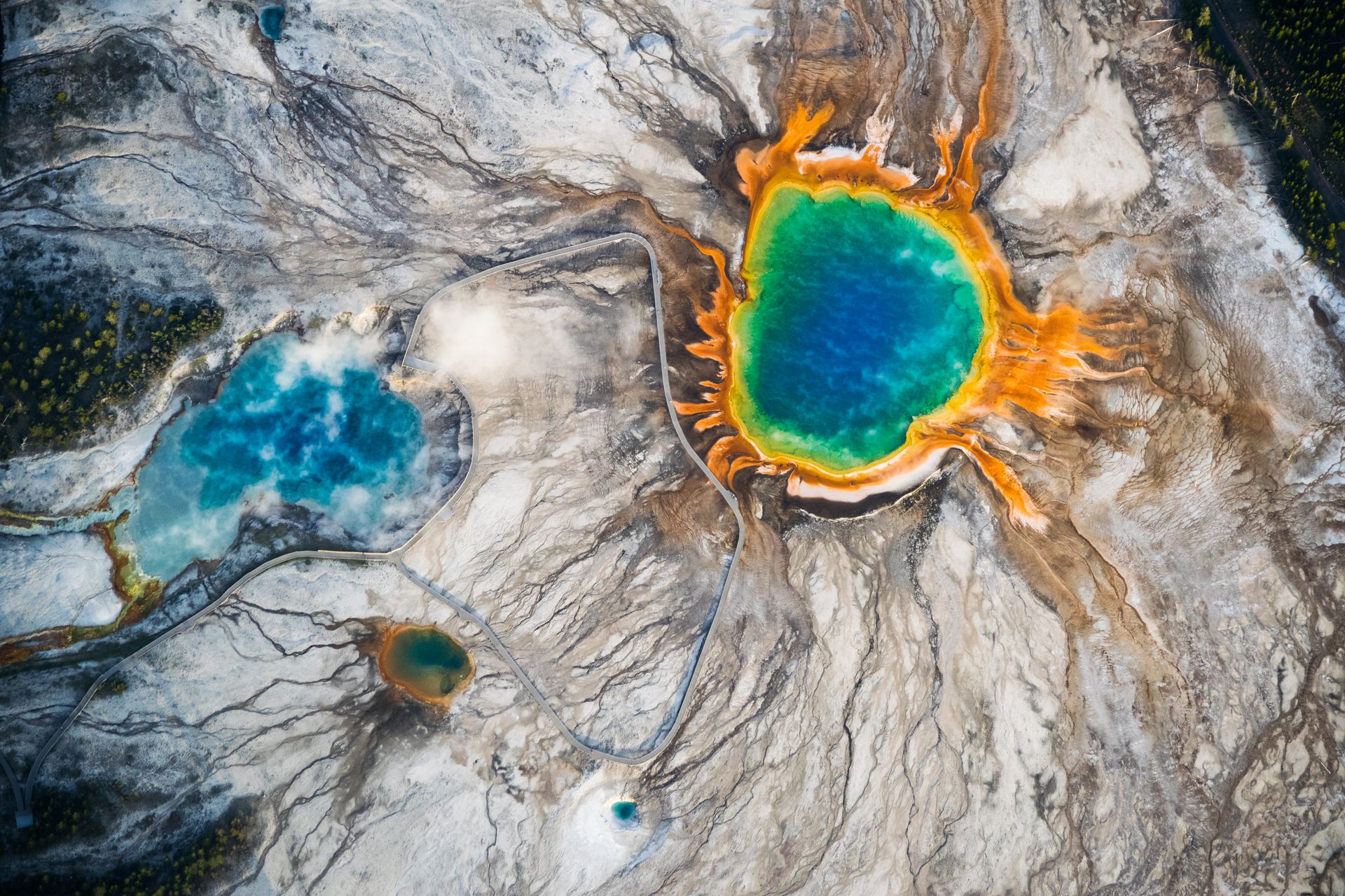 Satellite view of undersea volcanic activity in the ocean