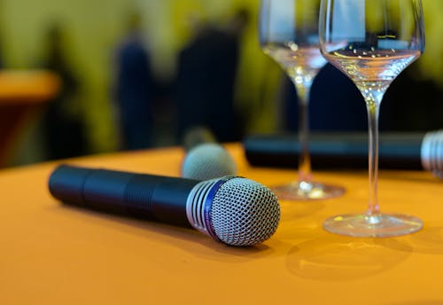 Free Photo of Wireless Microphones on Top of the Table Stock Photo