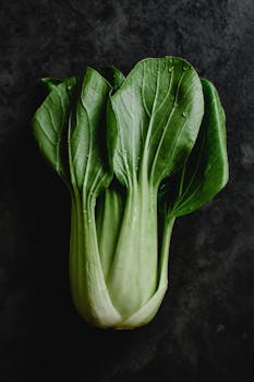 Cabbage, bok choy, raw