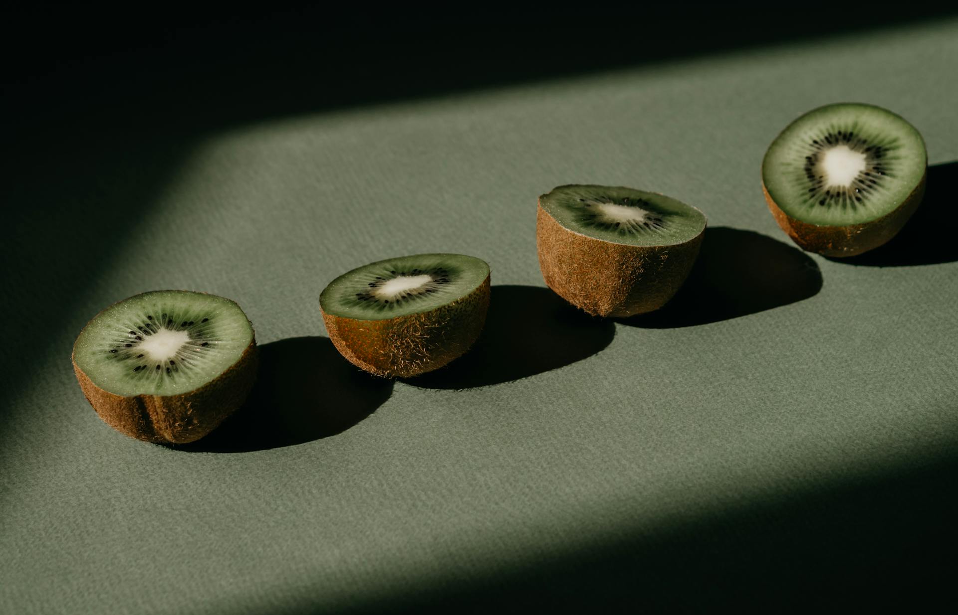 A Close-Up Shot of Sliced Kiwis