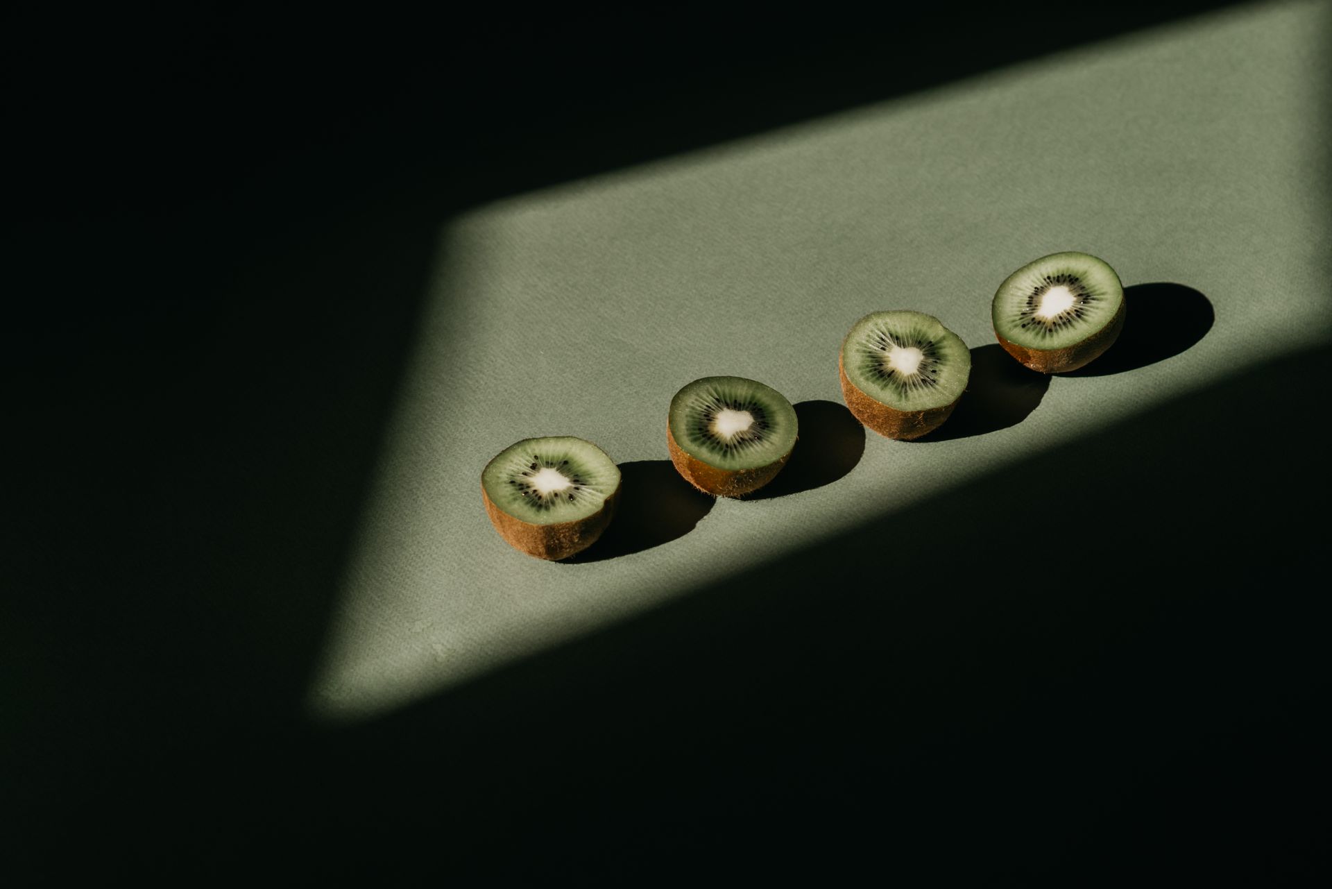 A Close-Up Shot of Sliced Kiwis