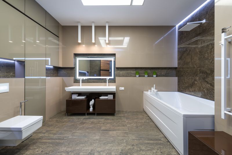 Bathroom floor tiling