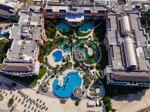 An Aerial Shot of a Beach Resort