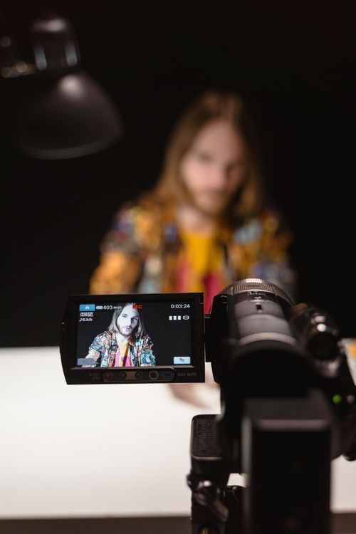 vlogger recording YouTube channel
