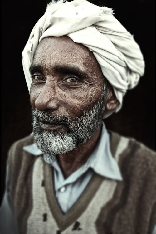 Senior Man with White Turban