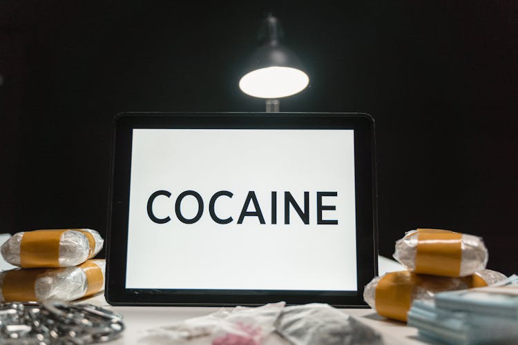 The Word Cocaine On A Tablet