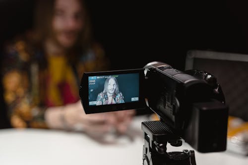 Shallow Focus of a Man on Video Recording