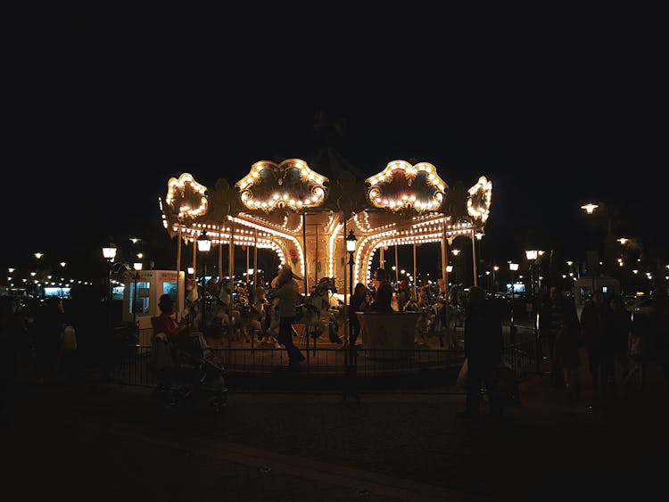 Photo Of Carnival Horse Carousel At Night