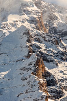 白雪皑皑的雄伟山峰凸显了瑞士阿尔卑斯山冬季的宁静之美