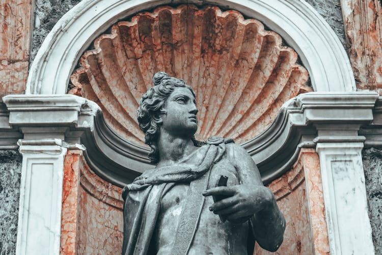 Close-up Shot Of A Statue Of Apollo