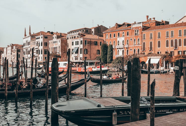 Tour Boats In A Canal 