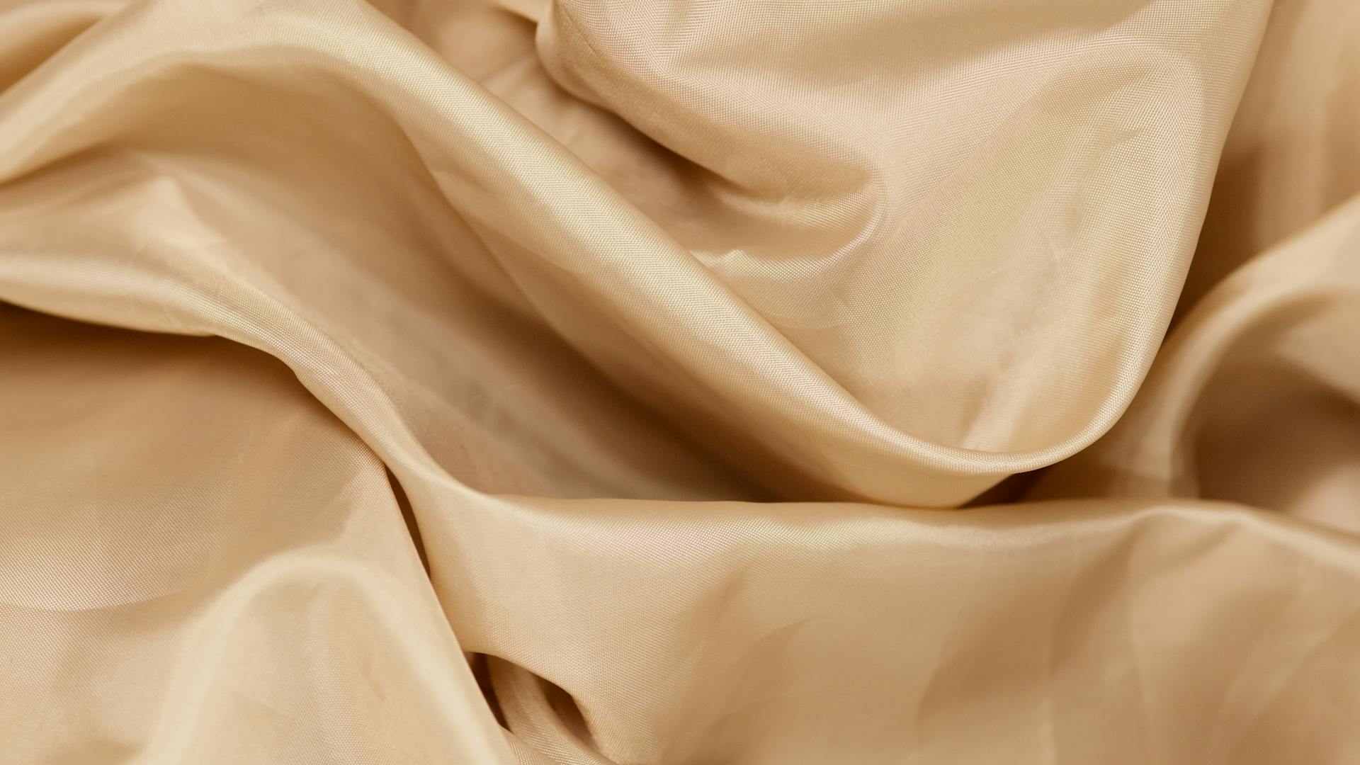 A Beige Colored Silk Fabric  with Creases