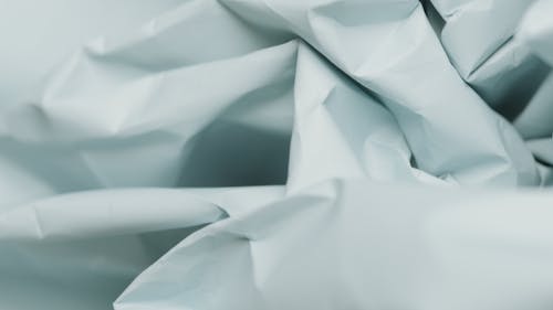 White Crumple Paper in Close-up Shot