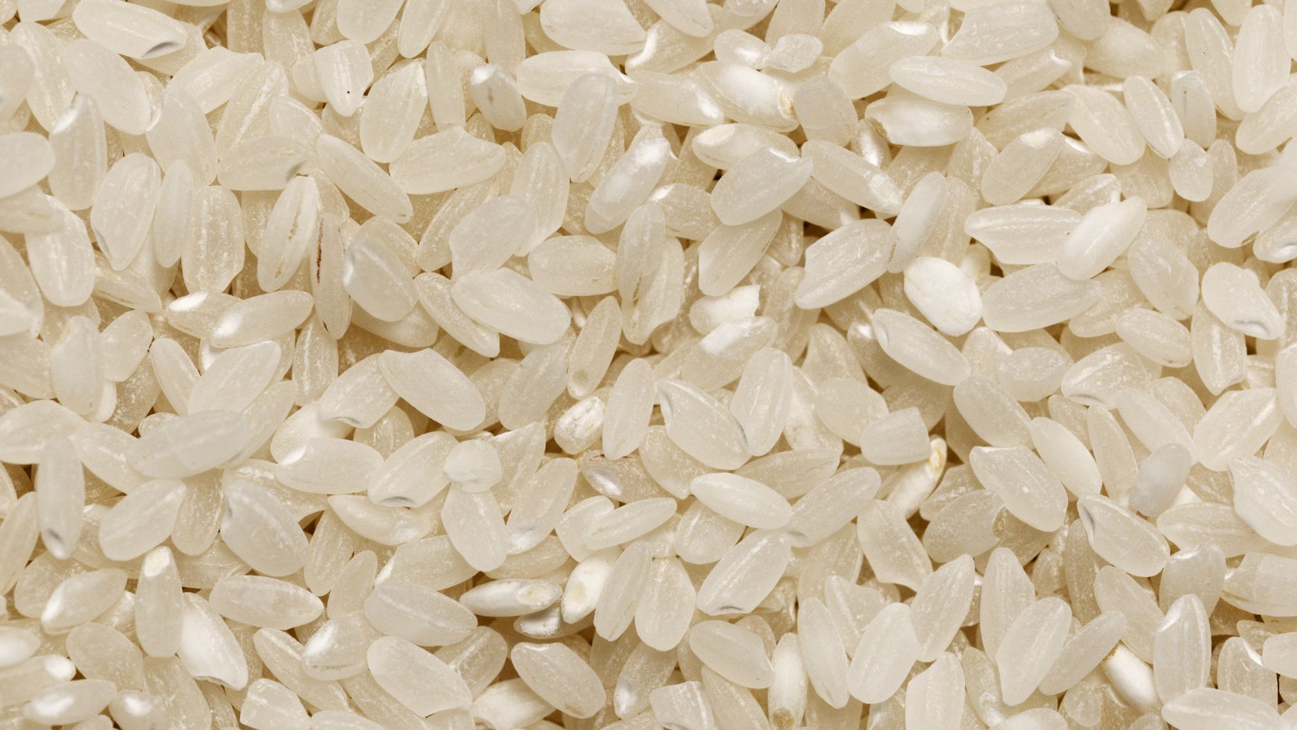 Detailed close-up image of raw organic white rice grains showcasing texture and abundance.