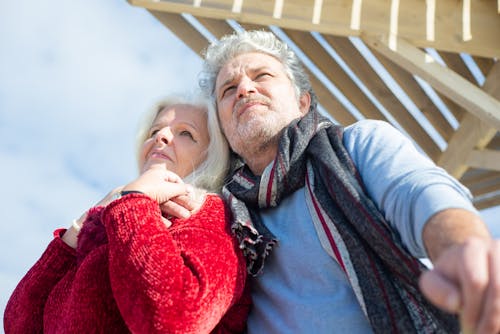 Low-Angle Shot of an Elderly Couple