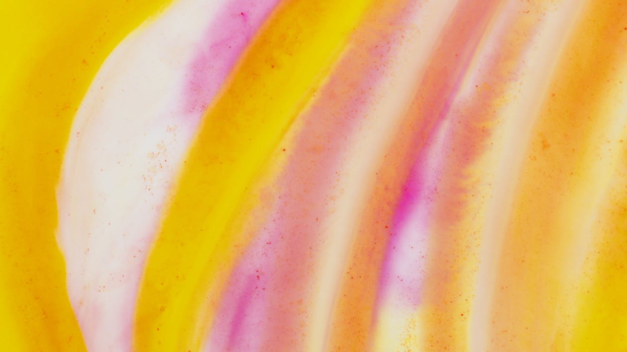 Abstract Yellow and Pink Watercolor Painting