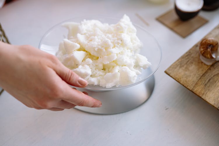 Close Up Shot Of Candle Wax On The Weighing Scale