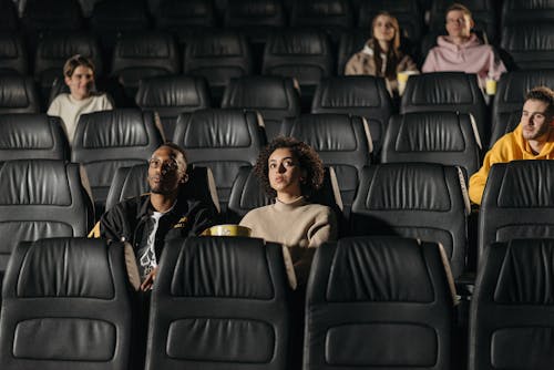 Free People Watching a Movie at the Cinema Stock Photo