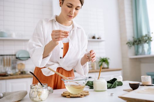 Woman Using a Dropper
