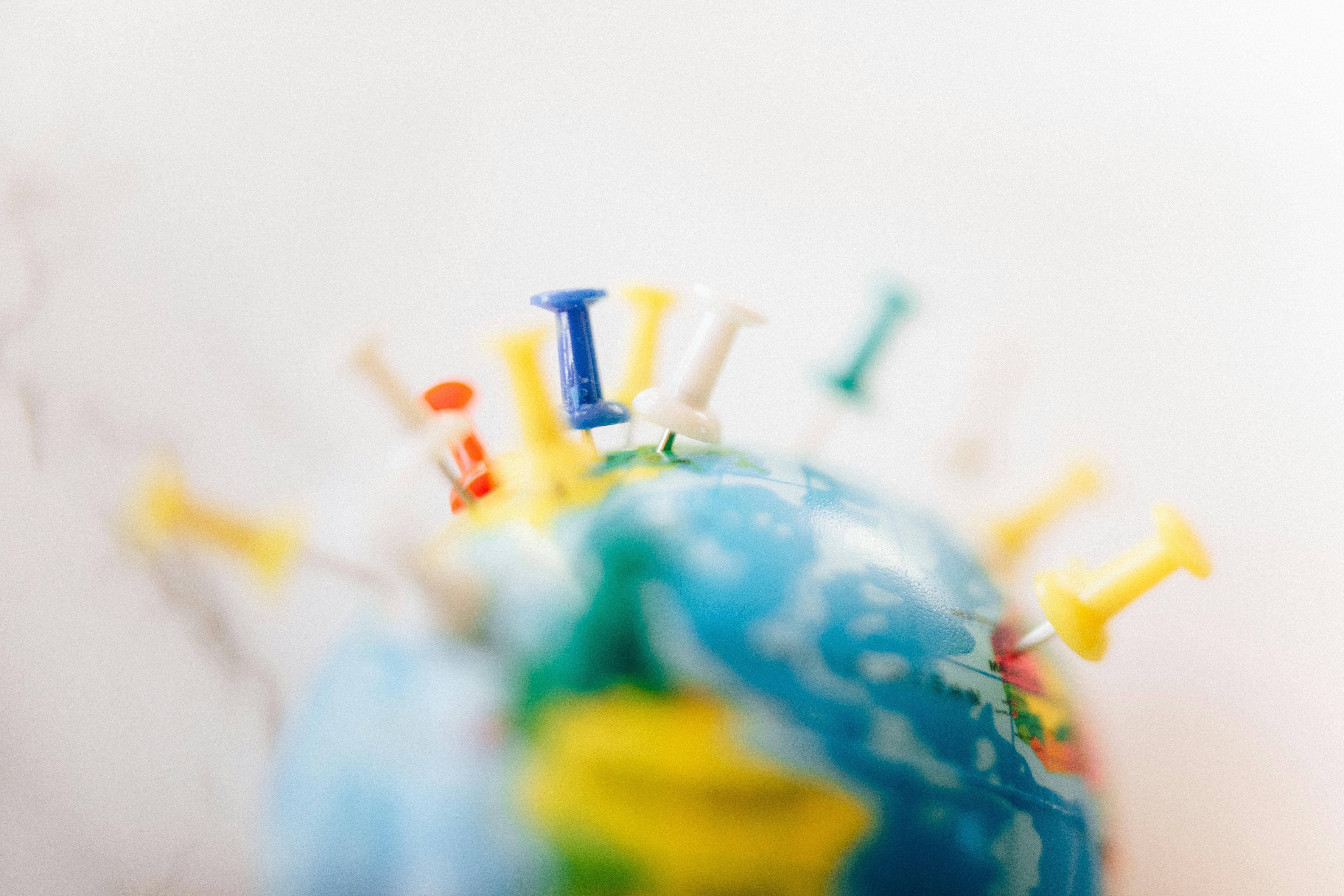 A Globe With Push Pins Free Stock Photo   Pexels Photo 7236028 