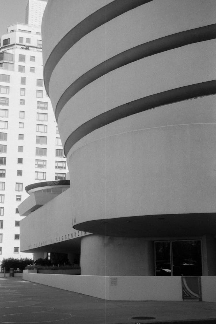 Building Exterior Of Solomon R. Guggenheim Museum In Manhattan, New York City