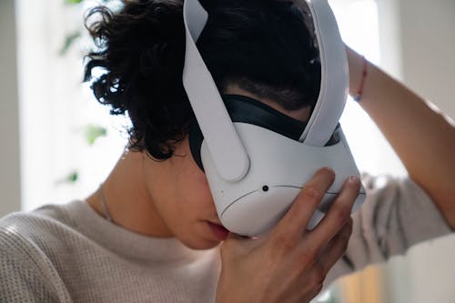 A Man Wearing a Virtual Reality Headset