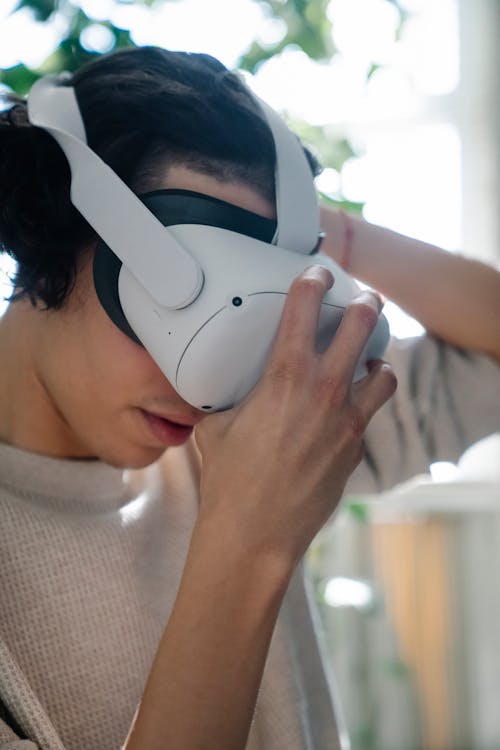 A Man Wearing a Virtual Reality Headset