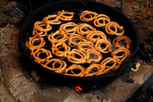 คลังภาพถ่ายฟรี ของ การทำ jilapi, อาหารข้างทาง, อาหารหวาน