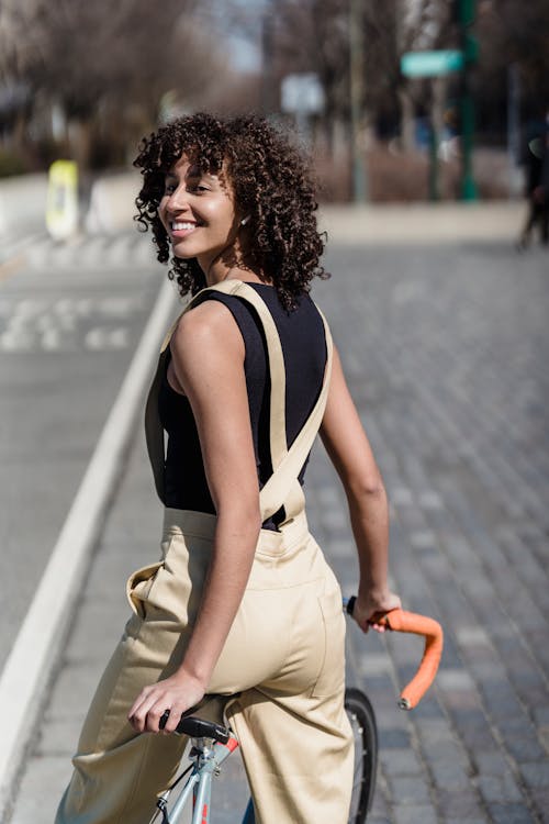 A Woman Riding a Bicycle