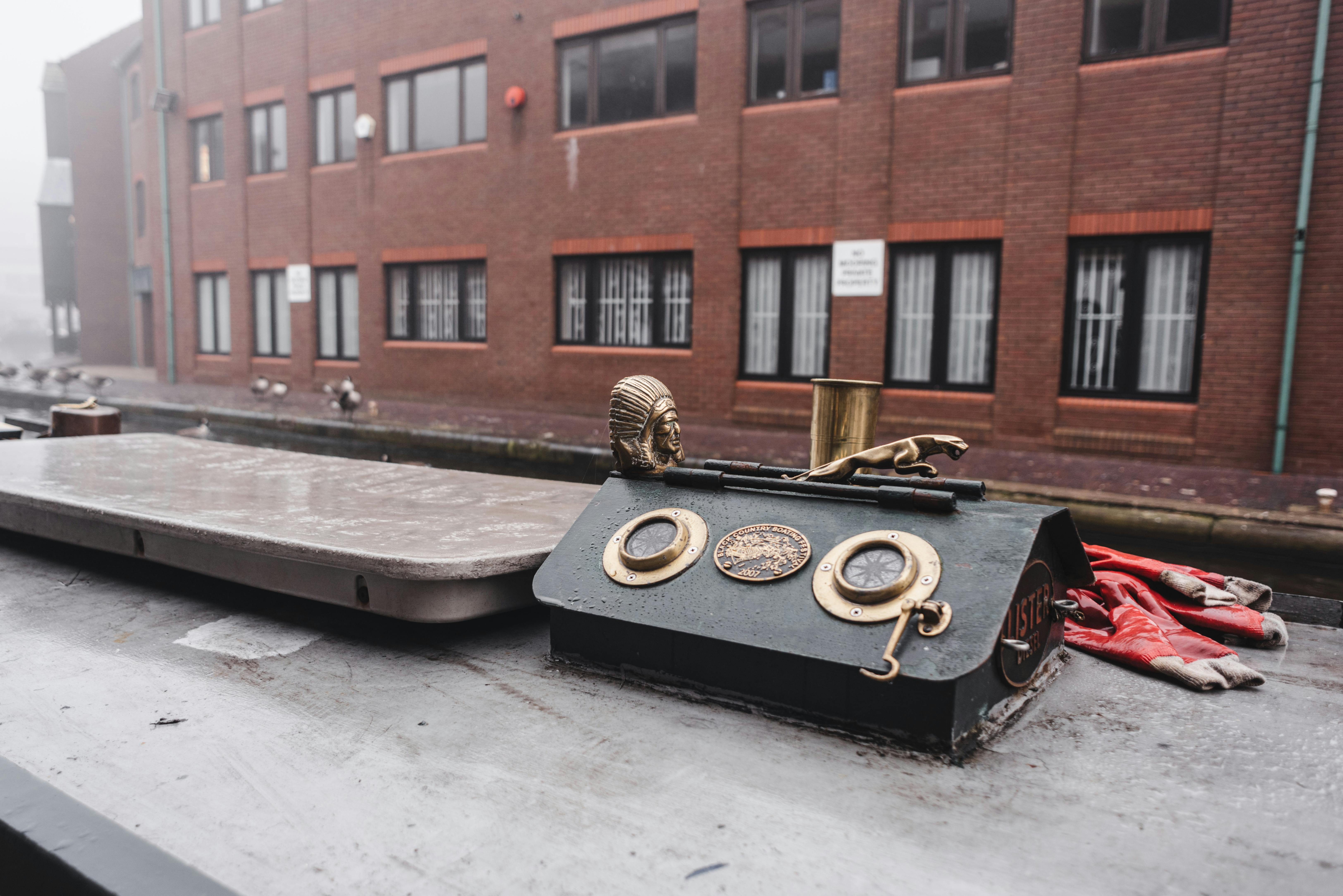 Memorial on street near building