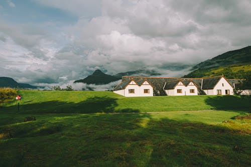 Big house on grassy meadow