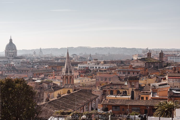 Old Town With Cathedral And House Exteriors