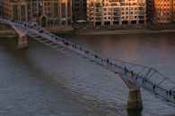 Millennium bridge over rippling river