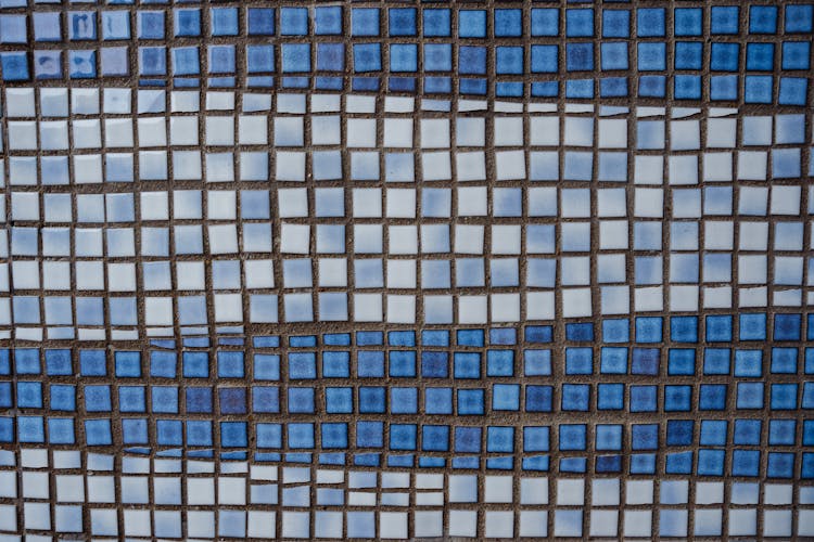 Blue And White Ceramic Tile Of Construction