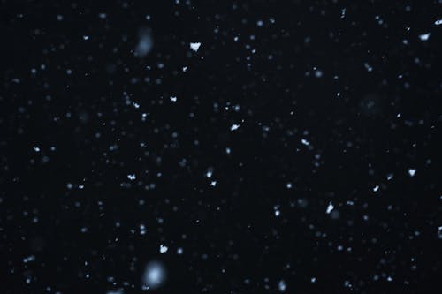 Snow against a Black Background