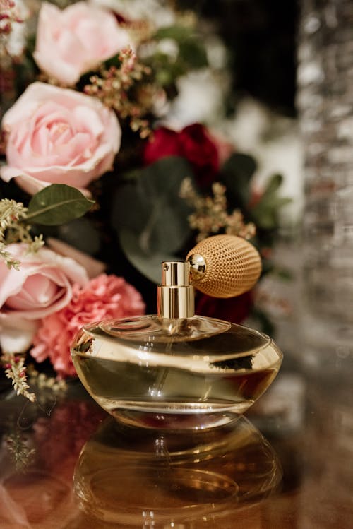 A Close-Up Shot of a Perfume Bottle