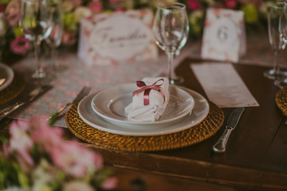 Free Set Table in a Restaurant  Stock Photo