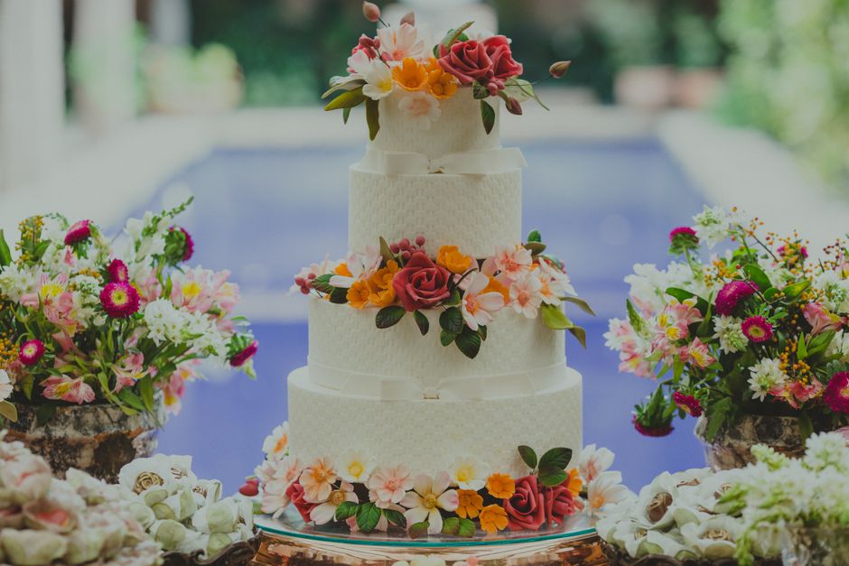 Floral tiered cake